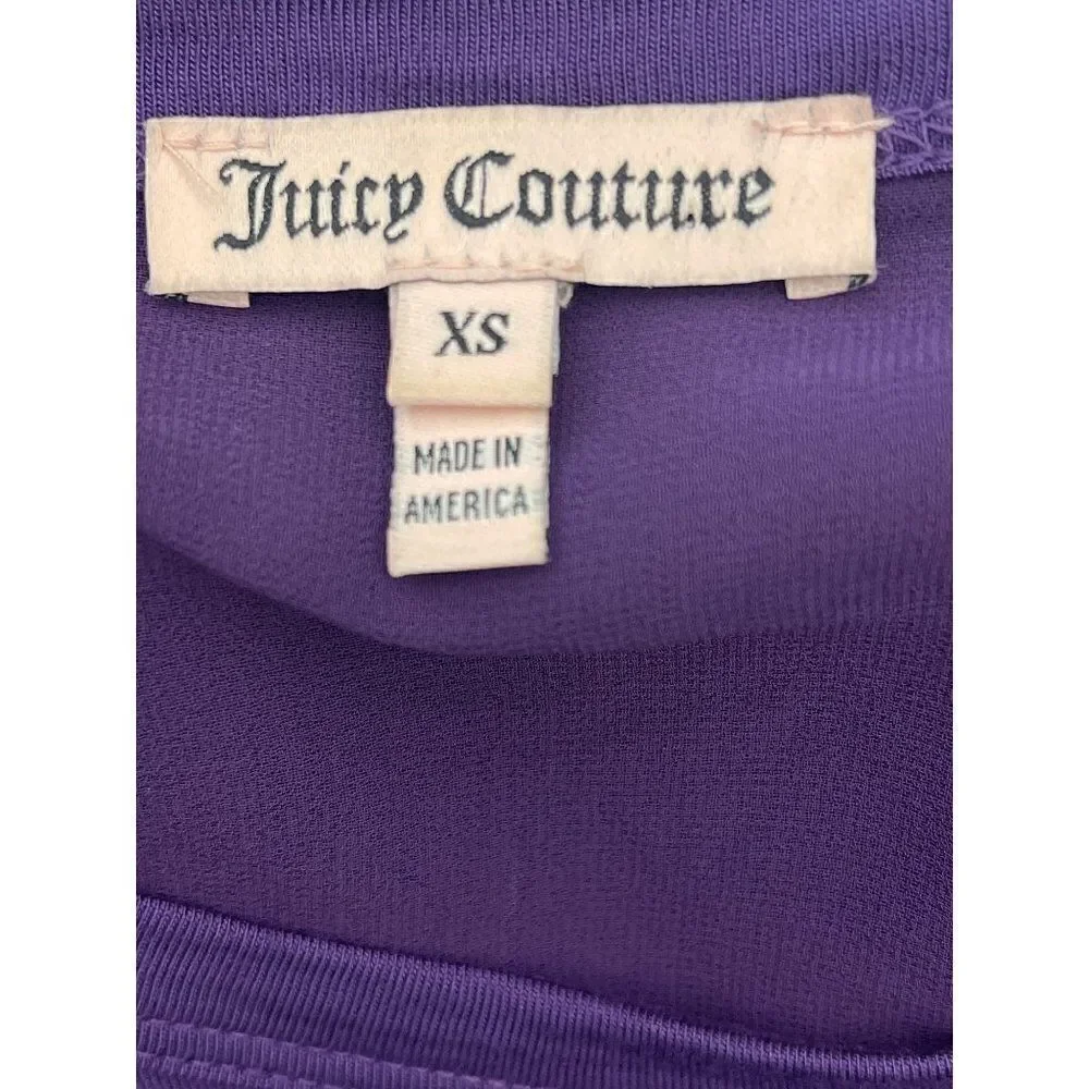 Juicy Couture Women Purple Long Sleeve Mesh  Detail Top Size XS